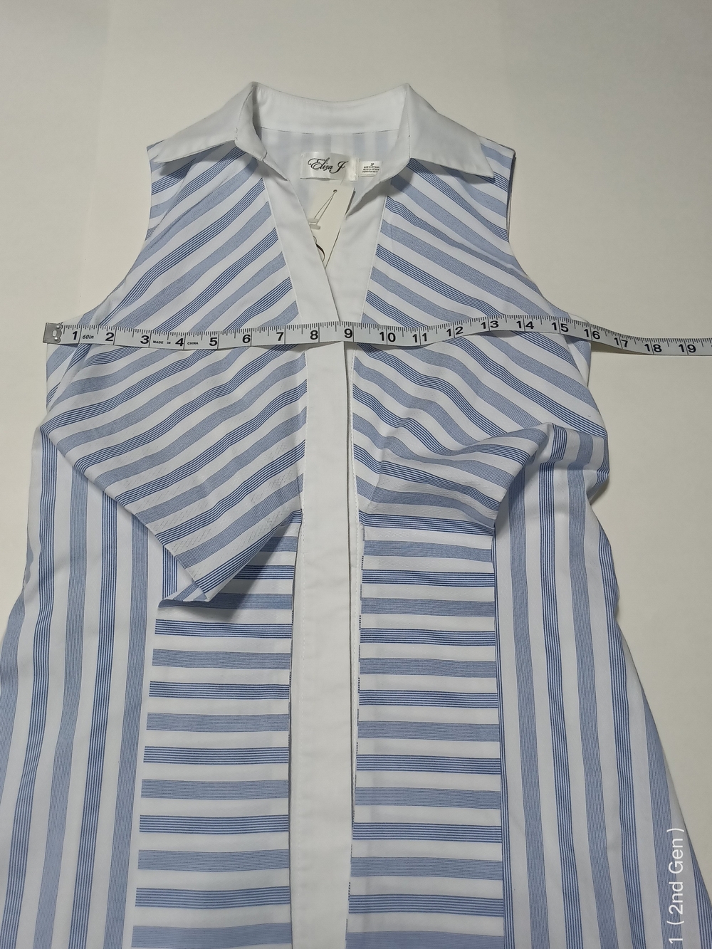 Eliza J Blue & White Striped Sleeveless Tie-Front Mini Dress Size 2P - Picture 7 of 12